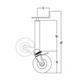 Simol Stützrad mit Stahlrohr 1500 kg / Rad 310 x 90 mm